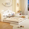 image:imageGiantex Twin Floor Bed with Fence for Kids Wooden Montessori Bed Frame with Lockable Door amp Guardrails Low Floor Beds for Kids Boys Girls No Box Spring Needed Without Wood Slats Mint SkyWhite