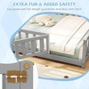 image:imageGiantex Twin Floor Bed with Fence for Kids Wooden Montessori Bed Frame with Lockable Door amp Guardrails Low Floor Beds for Kids Boys Girls No Box Spring Needed Without Wood Slats Mint SkyGrey