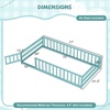 image:imageGiantex Twin Floor Bed with Fence for Kids Wooden Montessori Bed Frame with Lockable Door amp Guardrails Low Floor Beds for Kids Boys Girls No Box Spring Needed Without Wood Slats Mint SkyIcy Aqua
