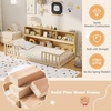 image:imageGiantex Twin Floor Bed with Fence for Kids Wooden Montessori Bed Frame with Lockable Door amp Guardrails Low Floor Beds for Kids Boys Girls No Box Spring Needed Without Wood Slats Mint SkyNatural