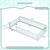 image:imageGiantex Twin Floor Bed with Fence for Kids Wooden Montessori Bed Frame with Lockable Door amp Guardrails Low Floor Beds for Kids Boys Girls No Box Spring Needed Without Wood Slats Mint SkyMint Sky