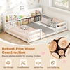 image:imageGiantex Twin Floor Bed with Fence for Kids Wooden Montessori Bed Frame with Lockable Door amp Guardrails Low Floor Beds for Kids Boys Girls No Box Spring Needed Without Wood Slats Mint SkyWhite