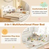image:imageGiantex Twin Floor Bed with Fence for Kids Wooden Montessori Bed Frame with Lockable Door amp Guardrails Low Floor Beds for Kids Boys Girls No Box Spring Needed Without Wood Slats Mint SkyWhite