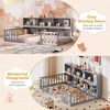 image:imageGiantex Twin Floor Bed with Fence for Kids Wooden Montessori Bed Frame with Lockable Door amp Guardrails Low Floor Beds for Kids Boys Girls No Box Spring Needed Without Wood Slats Mint SkyGrey