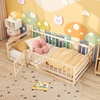 image:imageGiantex Twin Floor Bed with Fence for Kids Wooden Montessori Bed Frame with Lockable Door amp Guardrails Low Floor Beds for Kids Boys Girls No Box Spring Needed Without Wood Slats Mint SkyNatural