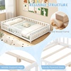 image:imageGiantex Twin Floor Bed with Fence for Kids Wooden Montessori Bed Frame with Lockable Door amp Guardrails Low Floor Beds for Kids Boys Girls No Box Spring Needed Without Wood Slats Mint SkyWhite