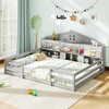 image:imageGiantex Twin Floor Bed with Fence for Kids Wooden Montessori Bed Frame with Lockable Door amp Guardrails Low Floor Beds for Kids Boys Girls No Box Spring Needed Without Wood Slats Mint SkyGrey