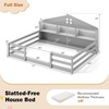 image:imageGiantex Twin Floor Bed with Fence for Kids Wooden Montessori Bed Frame with Lockable Door amp Guardrails Low Floor Beds for Kids Boys Girls No Box Spring Needed Without Wood Slats Mint SkyGrey