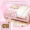 image:imageGiantex Twin Floor Bed with Fence for Kids Wooden Montessori Bed Frame with Lockable Door amp Guardrails Low Floor Beds for Kids Boys Girls No Box Spring Needed Without Wood Slats Mint SkyPink