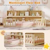 image:imageGiantex Twin Floor Bed with Fence for Kids Wooden Montessori Bed Frame with Lockable Door amp Guardrails Low Floor Beds for Kids Boys Girls No Box Spring Needed Without Wood Slats Mint SkyNatural
