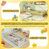 image:imageGiantex Twin Floor Bed with Fence for Kids Wooden Montessori Bed Frame with Lockable Door amp Guardrails Low Floor Beds for Kids Boys Girls No Box Spring Needed Without Wood Slats Mint SkyNatural