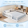 image:imageGiantex Twin Floor Bed with Fence for Kids Wooden Montessori Bed Frame with Lockable Door amp Guardrails Low Floor Beds for Kids Boys Girls No Box Spring Needed Without Wood Slats Mint SkyWhite