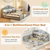 image:imageGiantex Twin Floor Bed with Fence for Kids Wooden Montessori Bed Frame with Lockable Door amp Guardrails Low Floor Beds for Kids Boys Girls No Box Spring Needed Without Wood Slats Mint SkyGrey