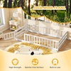 image:imageGiantex Twin Floor Bed with Fence for Kids Wooden Montessori Bed Frame with Lockable Door amp Guardrails Low Floor Beds for Kids Boys Girls No Box Spring Needed Without Wood Slats Mint SkyWhite