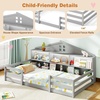 image:imageGiantex Twin Floor Bed with Fence for Kids Wooden Montessori Bed Frame with Lockable Door amp Guardrails Low Floor Beds for Kids Boys Girls No Box Spring Needed Without Wood Slats Mint SkyGrey