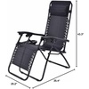 image:imageGiantex 2 PCS Zero Gravity Chair Patio Chaise Lounge Chairs Outdoor Yard Pool Recliner Folding Lounge Chair with Cup Holder BeigeBlack