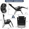 image:imageGiantex 2 PCS Zero Gravity Chair Patio Chaise Lounge Chairs Outdoor Yard Pool Recliner Folding Lounge Chair with Cup Holder BeigeBlack