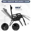 image:imageGiantex 2 PCS Zero Gravity Chair Patio Chaise Lounge Chairs Outdoor Yard Pool Recliner Folding Lounge Chair with Cup Holder BeigeBlack