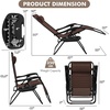 image:imageGiantex 2 PCS Zero Gravity Chair Patio Chaise Lounge Chairs Outdoor Yard Pool Recliner Folding Lounge Chair with Cup Holder BeigeBrown