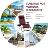 image:imageGiantex 2 PCS Zero Gravity Chair Patio Chaise Lounge Chairs Outdoor Yard Pool Recliner Folding Lounge Chair with Cup Holder BeigeBurgundy
