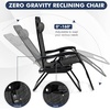 image:imageGiantex 2 PCS Zero Gravity Chair Patio Chaise Lounge Chairs Outdoor Yard Pool Recliner Folding Lounge Chair with Cup Holder BeigeGrey