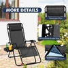 image:imageGiantex 2 PCS Zero Gravity Chair Patio Chaise Lounge Chairs Outdoor Yard Pool Recliner Folding Lounge Chair with Cup Holder BeigeGrey