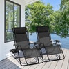 image:imageGiantex 2 PCS Zero Gravity Chair Patio Chaise Lounge Chairs Outdoor Yard Pool Recliner Folding Lounge Chair with Cup Holder BeigeGrey