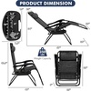 image:imageGiantex 2 PCS Zero Gravity Chair Patio Chaise Lounge Chairs Outdoor Yard Pool Recliner Folding Lounge Chair with Cup Holder BeigeGrey