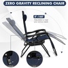 image:imageGiantex 2 PCS Zero Gravity Chair Patio Chaise Lounge Chairs Outdoor Yard Pool Recliner Folding Lounge Chair with Cup Holder BeigeNavy