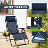 image:imageGiantex 2 PCS Zero Gravity Chair Patio Chaise Lounge Chairs Outdoor Yard Pool Recliner Folding Lounge Chair with Cup Holder BeigeNavy