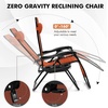 image:imageGiantex 2 PCS Zero Gravity Chair Patio Chaise Lounge Chairs Outdoor Yard Pool Recliner Folding Lounge Chair with Cup Holder BeigeOrange