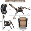 image:imageGiantex 2 PCS Zero Gravity Chair Patio Chaise Lounge Chairs Outdoor Yard Pool Recliner Folding Lounge Chair with Cup Holder BeigeTan