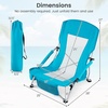 image:imageGiantex 2 Pack Folding Beach Chairs for Adults Portable Lightweight Camping Chairs wPadded Armrests Cup Holders amp Storage Pockets Low Seat Lawn Chairs wCarry Bags for Picnic Hiking amp Travel