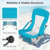 image:imageGiantex 2 Pack Folding Beach Chairs for Adults Portable Lightweight Camping Chairs wPadded Armrests Cup Holders amp Storage Pockets Low Seat Lawn Chairs wCarry Bags for Picnic Hiking amp Travel