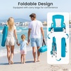image:imageGiantex 2 Pack Folding Beach Chairs for Adults Portable Lightweight Camping Chairs wPadded Armrests Cup Holders amp Storage Pockets Low Seat Lawn Chairs wCarry Bags for Picnic Hiking amp Travel