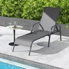image:imageGiantex 2 Pack Patio Lounge Chair Outdoor Chaise Lounge with 5 Adjustable Backrest Sturdy Steel Frame Sunbathing Recliner Tanning Chair for Beach Outside Yard Balcony Pool Chairs 2TurquoiseDark Gray