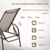 image:imageGiantex 2 Pack Patio Lounge Chair Outdoor Chaise Lounge with 5 Adjustable Backrest Sturdy Steel Frame Sunbathing Recliner Tanning Chair for Beach Outside Yard Balcony Pool Chairs 2TurquoiseBrown