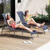 image:imageGiantex 2 Pack Patio Lounge Chair Outdoor Chaise Lounge with 5 Adjustable Backrest Sturdy Steel Frame Sunbathing Recliner Tanning Chair for Beach Outside Yard Balcony Pool Chairs 2TurquoiseNavy