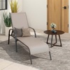 image:imageGiantex 2 Pack Patio Lounge Chair Outdoor Chaise Lounge with 5 Adjustable Backrest Sturdy Steel Frame Sunbathing Recliner Tanning Chair for Beach Outside Yard Balcony Pool Chairs 2TurquoiseBrown