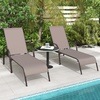 image:imageGiantex 2 Pack Patio Lounge Chair Outdoor Chaise Lounge with 5 Adjustable Backrest Sturdy Steel Frame Sunbathing Recliner Tanning Chair for Beach Outside Yard Balcony Pool Chairs 2TurquoiseBrown