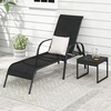 image:imageGiantex 2 Pack Patio Lounge Chair Outdoor Chaise Lounge with 5 Adjustable Backrest Sturdy Steel Frame Sunbathing Recliner Tanning Chair for Beach Outside Yard Balcony Pool Chairs 2TurquoiseBlack