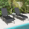 image:imageGiantex 2 Pack Patio Lounge Chair Outdoor Chaise Lounge with 5 Adjustable Backrest Sturdy Steel Frame Sunbathing Recliner Tanning Chair for Beach Outside Yard Balcony Pool Chairs 2TurquoiseBlack