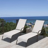 image:imageGiantex 2 Pack Patio Lounge Chair Outdoor Chaise Lounge with 5 Adjustable Backrest Sturdy Steel Frame Sunbathing Recliner Tanning Chair for Beach Outside Yard Balcony Pool Chairs 2TurquoiseGrey