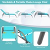 image:imageGiantex 2 Pack Patio Lounge Chair Outdoor Chaise Lounge with 5 Adjustable Backrest Sturdy Steel Frame Sunbathing Recliner Tanning Chair for Beach Outside Yard Balcony Pool Chairs 2TurquoiseTurquoise