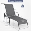 image:imageGiantex 2 Pack Patio Lounge Chair Outdoor Chaise Lounge with 5 Adjustable Backrest Sturdy Steel Frame Sunbathing Recliner Tanning Chair for Beach Outside Yard Balcony Pool Chairs 2TurquoiseDark Gray