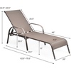 image:imageGiantex 2 Pack Patio Lounge Chair Outdoor Chaise Lounge with 5 Adjustable Backrest Sturdy Steel Frame Sunbathing Recliner Tanning Chair for Beach Outside Yard Balcony Pool Chairs 2TurquoiseBrown