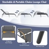 image:imageGiantex 2 Pack Patio Lounge Chair Outdoor Chaise Lounge with 5 Adjustable Backrest Sturdy Steel Frame Sunbathing Recliner Tanning Chair for Beach Outside Yard Balcony Pool Chairs 2TurquoiseDark Gray