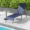 image:imageGiantex 2 Pack Patio Lounge Chair Outdoor Chaise Lounge with 5 Adjustable Backrest Sturdy Steel Frame Sunbathing Recliner Tanning Chair for Beach Outside Yard Balcony Pool Chairs 2TurquoiseNavy