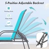 image:imageGiantex 2 Pack Patio Lounge Chair Outdoor Chaise Lounge with 5 Adjustable Backrest Sturdy Steel Frame Sunbathing Recliner Tanning Chair for Beach Outside Yard Balcony Pool Chairs 2TurquoiseTurquoise