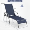 image:imageGiantex 2 Pack Patio Lounge Chair Outdoor Chaise Lounge with 5 Adjustable Backrest Sturdy Steel Frame Sunbathing Recliner Tanning Chair for Beach Outside Yard Balcony Pool Chairs 2TurquoiseNavy